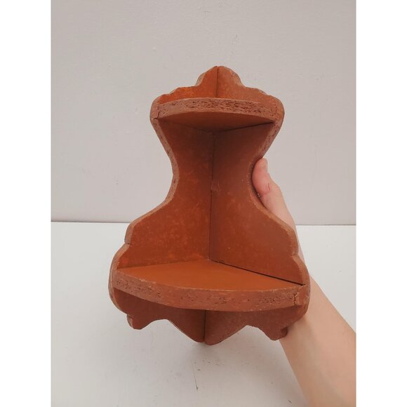Corner shelf Ornate Knick knack tow tiers Vintage Wood Shelf - Picture 1 of 10